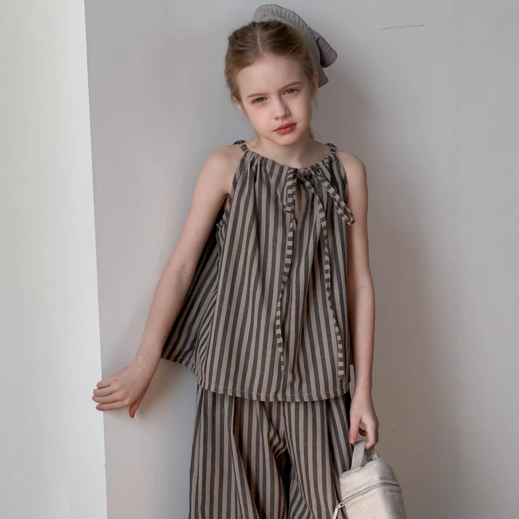 Striped wide Two-piece Set
