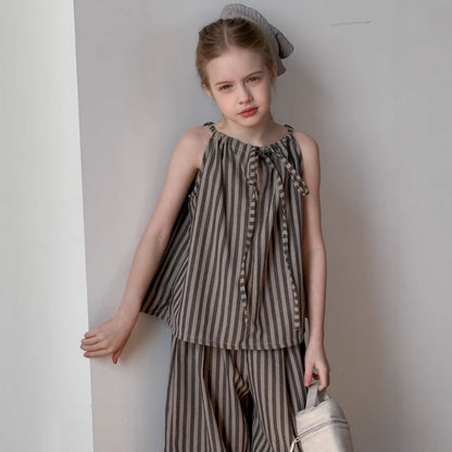 Striped wide Two-piece Set