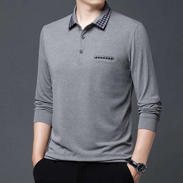 Solid Color Casual Dad Long-t-shirt