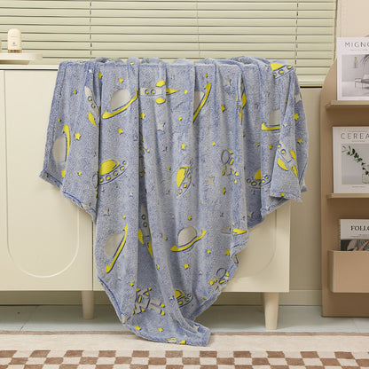 Baby Cartoon Air Conditioner Quilt Luminous Blanket Single Office Nap Flannel