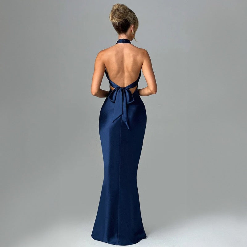 Robe d'été élégante sans manches et dos nu