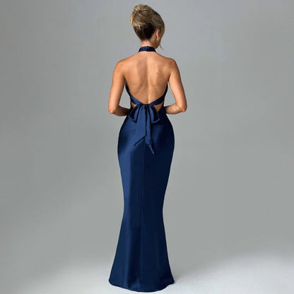 Robe d'été élégante sans manches et dos nu