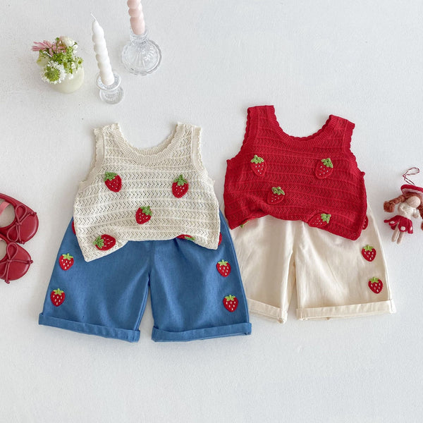 Baby Strawberry Patch Vest and Pants