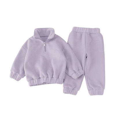 Girls' Half Zipped Stand Collar Sweater