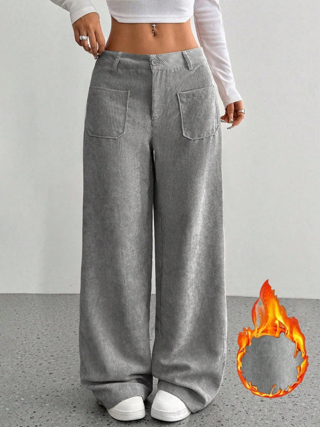Loose Pocket Wide Leg Pants
