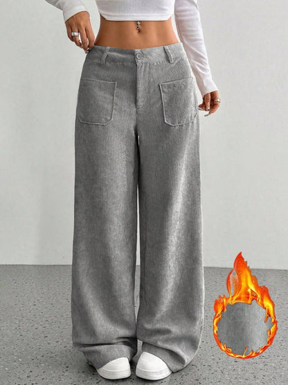 Loose Pocket Wide Leg Pants