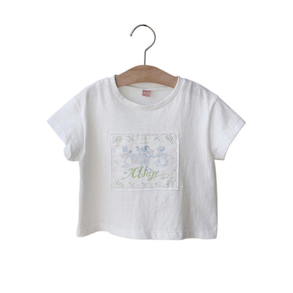 Fashion Girls Retro Pure Color Comfort T-shirt
