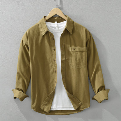 Cotton Simple Long Sleeve Shirt