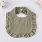 Baby Bib Ruffled Cotton Printed Gauze Lace Bib