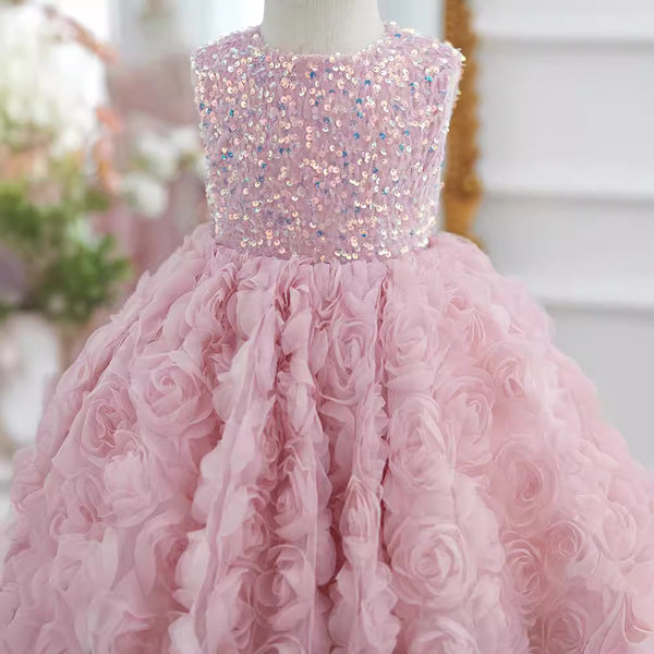 Girls' Sleeveless Sequined Pettiskirt