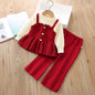 Girls Knitted Long-sleeved Two-piece Pants