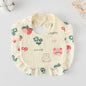 Baby Bib Ruffled Cotton Printed Gauze Lace Bib