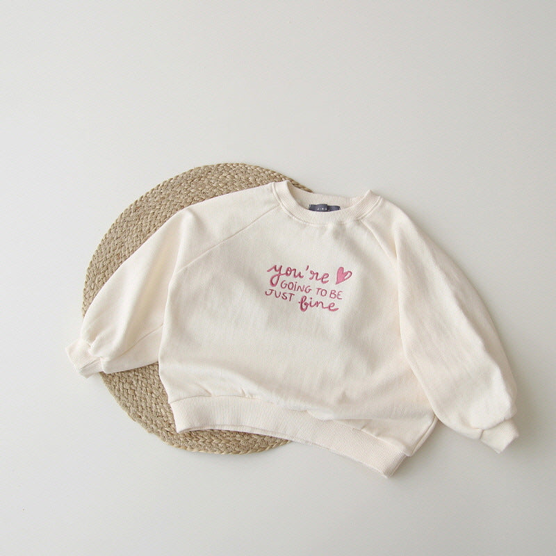 Children's Long Sleeve Letter Loose Sweater