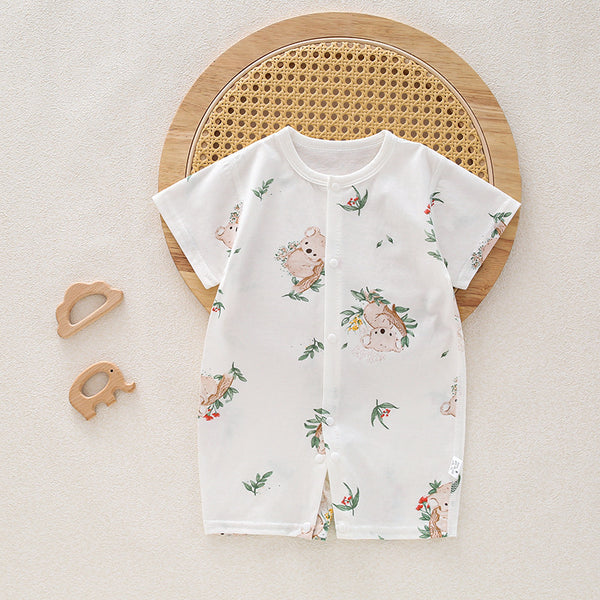 Baby Short Sleeve Boneless Jumpsuit Summer Newborn