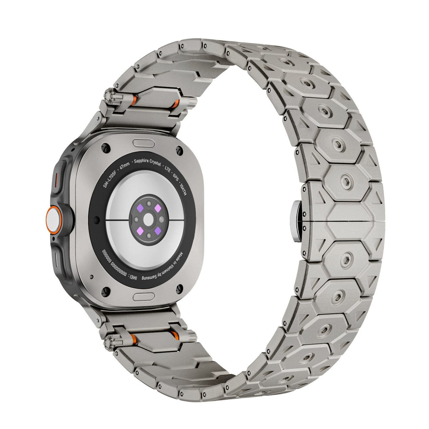 Butterfly Clasp Metallic Stainless Steel Strap