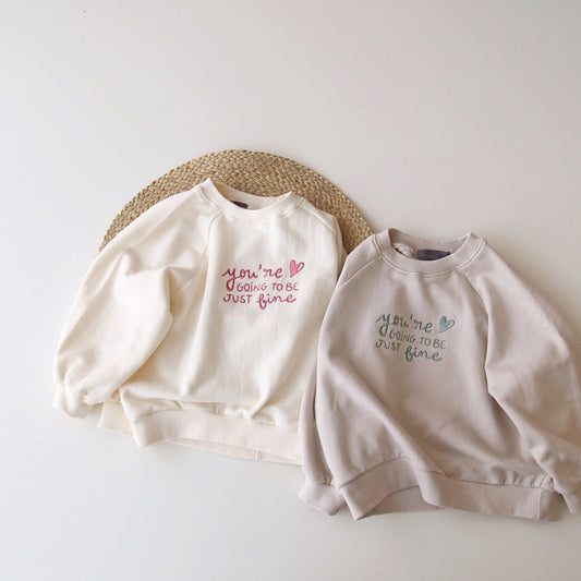 Children's Long Sleeve Letter Loose Sweater