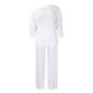 Diagonal Collar Top Wide Leg Pants Cross-border Suit