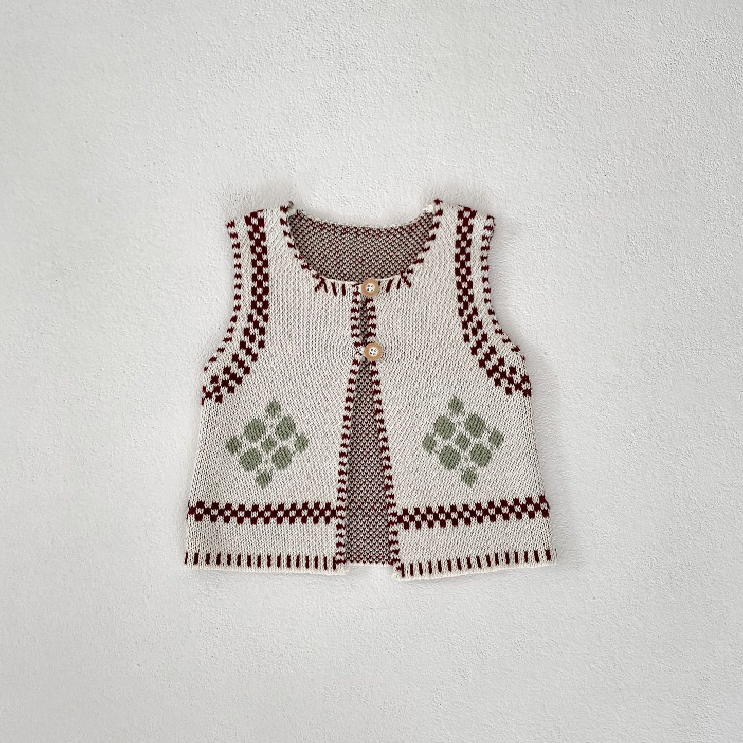 Cotton Knitted Jacquard Vest