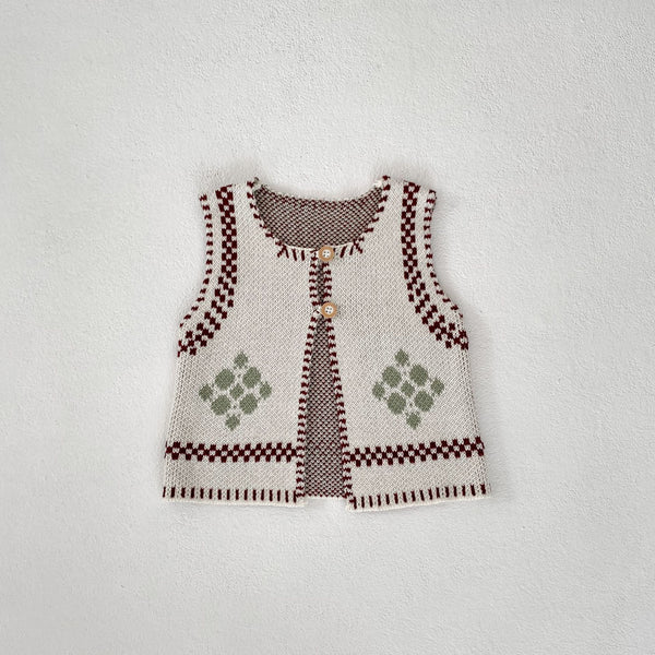 Cotton Knitted Jacquard Vest