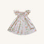 Elastic Lace Sleeve Flower Dress