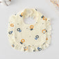 Baby Bib Ruffled Cotton Printed Gauze Lace Bib