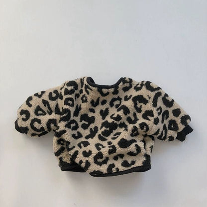 Fleece-lined Leopard-print Sweater