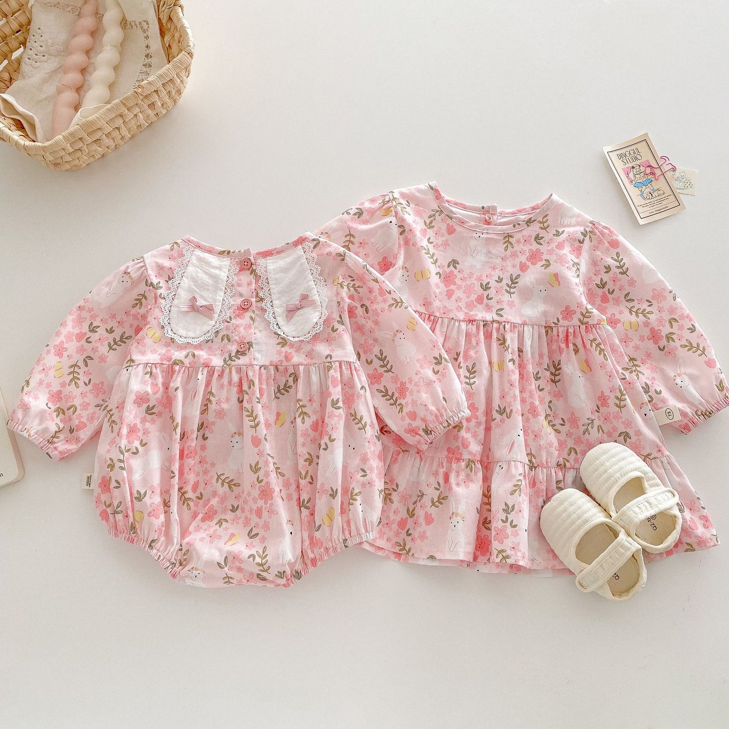 Baby Floral Onesie Rabbit Jumpsuit