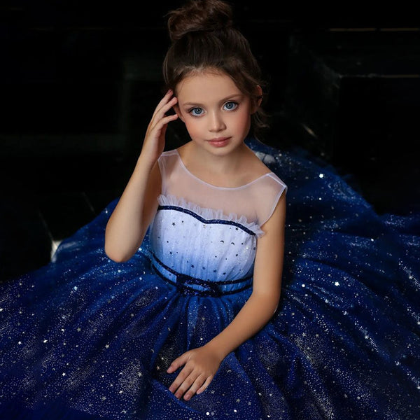 Girls' Gradient Mesh Tulle Tutu Dress