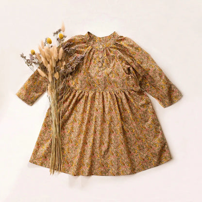 Children's Skirt Cotton Linen Printed Dress