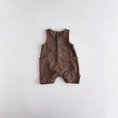 Striped Sleeveless Leotard Romper