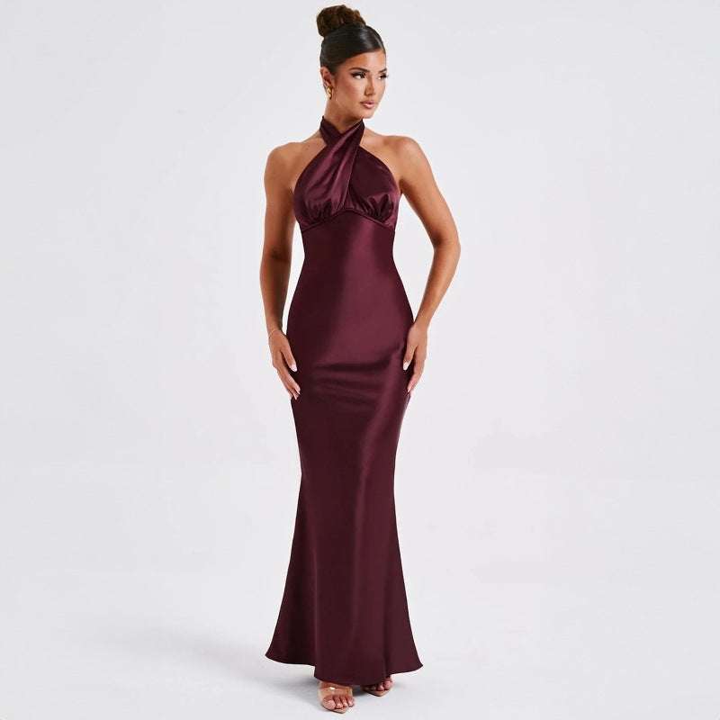 Robe d'été élégante sans manches et dos nu