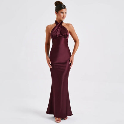 Robe d'été élégante sans manches et dos nu