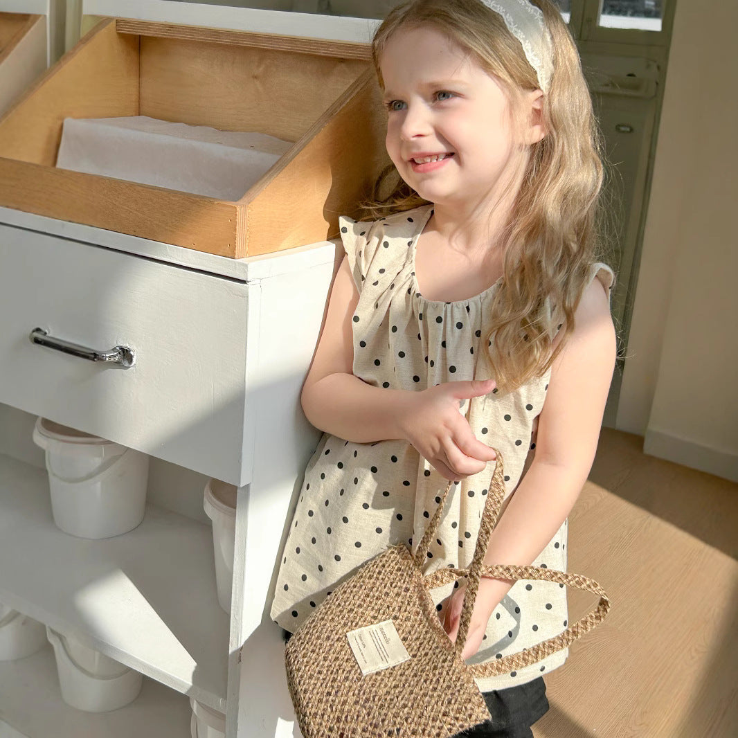 Polka Dot Sleeveless Shirt