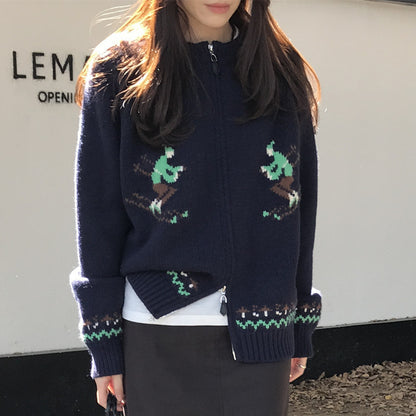 Women's Warm Crocheted Sweater Coat