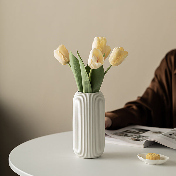 Vertical-Pattern Ceramic Vase