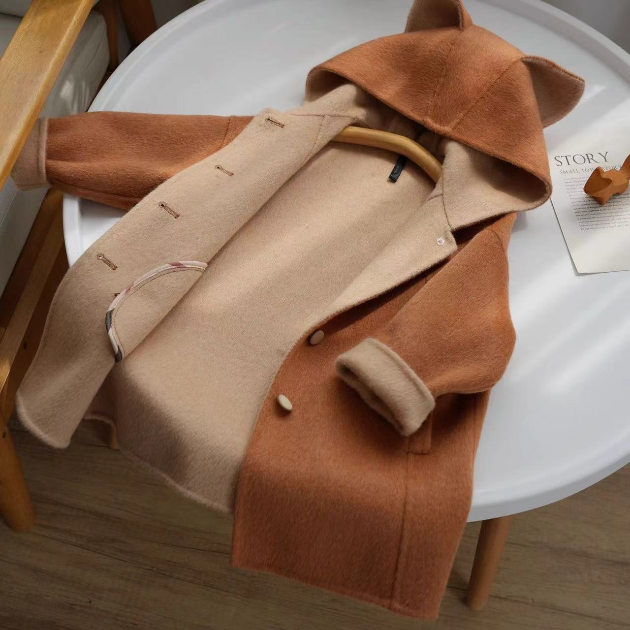 Children's Cartoon Cute Fox Woolen Coat