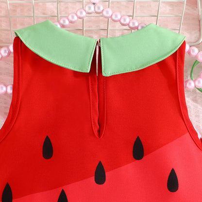 Girls Fashion Fruit Printed Dress