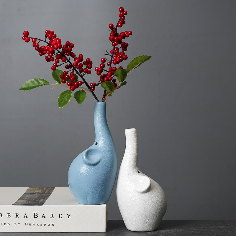 Cartoon Ceramic Vase For Dried Flowers Creative Holder