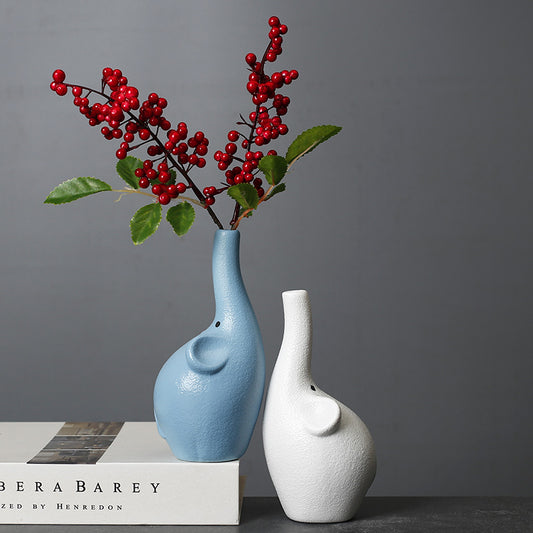 Cartoon Ceramic Vase For Dried Flowers Creative Holder