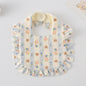 Baby Bib Ruffled Cotton Printed Gauze Lace Bib