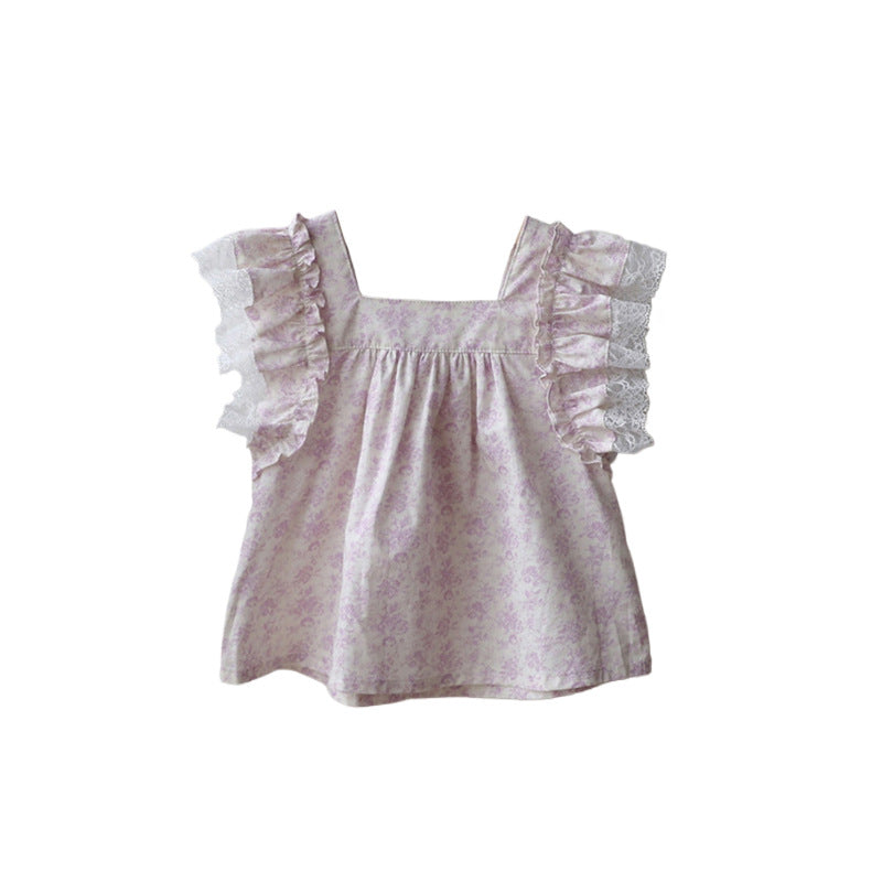 Flower Sequined Bow Shirt