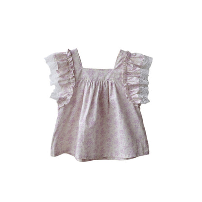Flower Sequined Bow Shirt