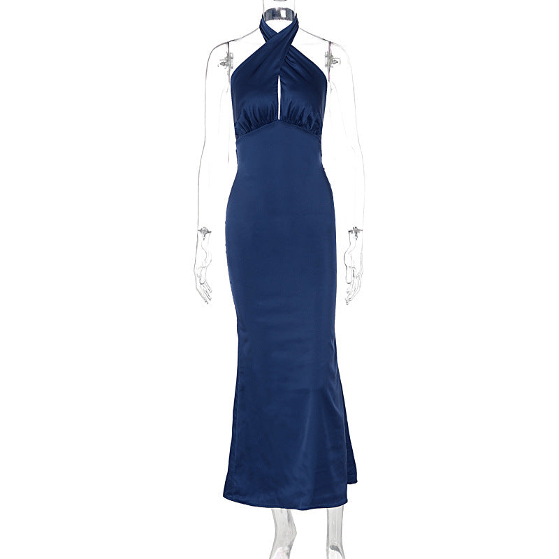 Robe d'été élégante sans manches et dos nu