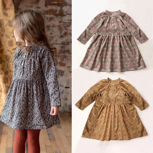 Children's Skirt Cotton Linen Printed Dress