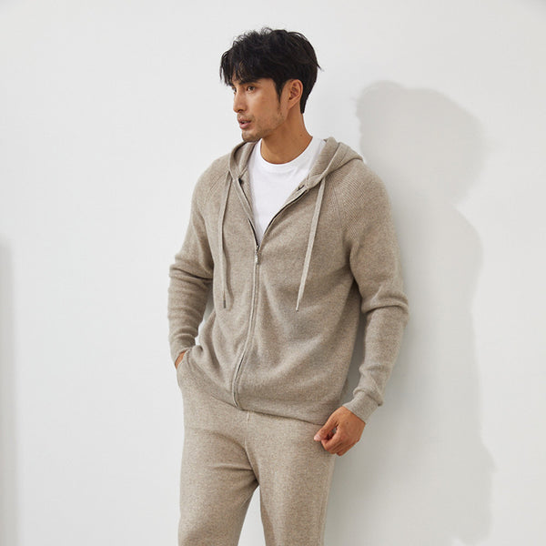 Men's Cashmere Hooded Cardigan