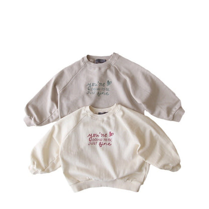 Children's Long Sleeve Letter Loose Sweater