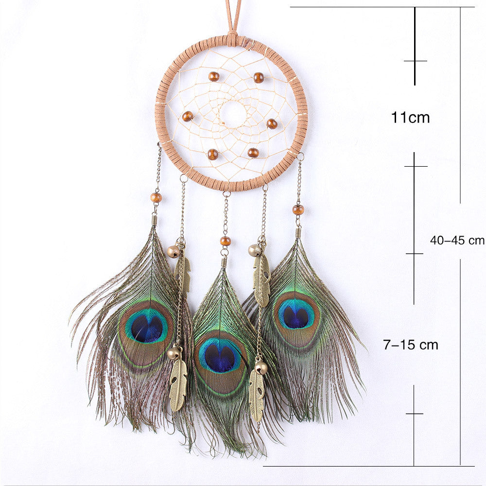 Peacock Fur Dreamcatcher Weave Vintage Home