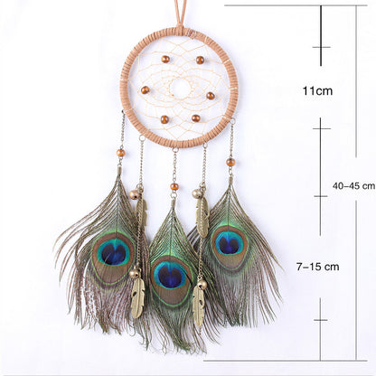 Peacock Fur Dreamcatcher Weave Vintage Home