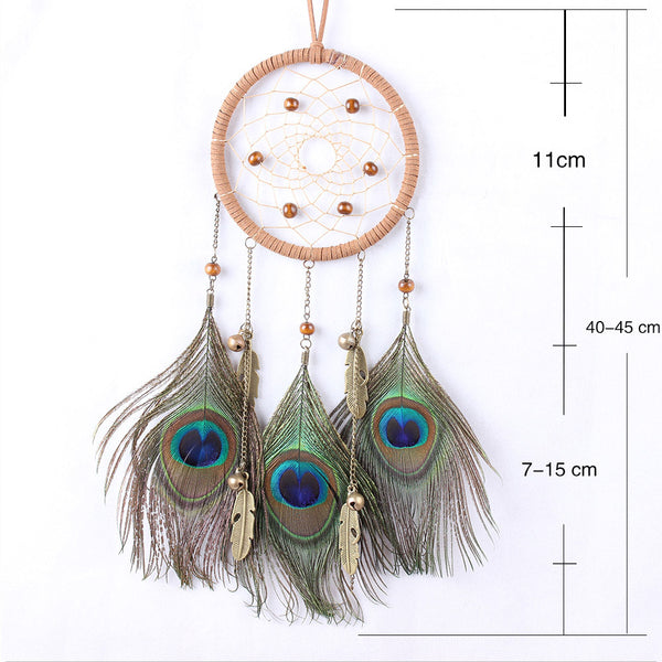 Peacock Fur Dreamcatcher Weave Vintage Home