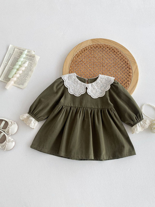 Lace Collar Outwear Dress